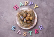 Happy Easter text from colorful letters