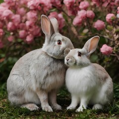 Wall Mural - Two rabbit in the lovers 