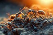 Ants in Their Natural Habitat at Sunset. Generative ai