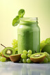 Green Smoothie with Fresh Kiwi and Grapes