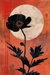 minimalist abstract poppy japan art