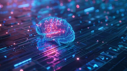 Aufkleber - Computer Circuit Board With Brain