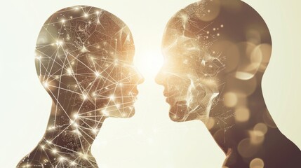Poster - Human and AI Interaction Concept Illustration
