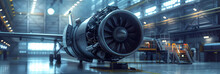 Part Of An Aircraft Aircraft Engine Huge Propeller,