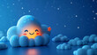 World Sleep Day moon cloud poster, World Autism Day cute healing scene illustration