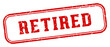 © B-design - retired stamp. retired rectangular stamp on white background