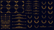 © Aimers - Vector decorative gold frames mega set. Decorative vintage frames, borders, corners. Retro ornamental frame vector set.