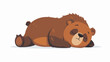 Tired little bear cartoon flat vector 
