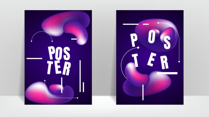 Wall Mural - abstract liquid background for poster or cover design with dark purple and pink. vector illustration