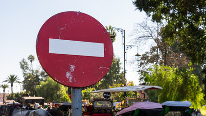 Wall Mural - A no-entry sign at the entrance to the Medina