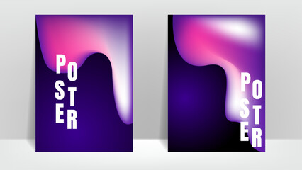 Wall Mural - abstract liquid poster background design with dark purple and pink color. vector illustration