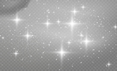Wall Mural - white sparks glitter special light effect. sparkling magical dust particles. star dust sparks in an 