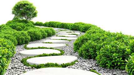 Wall Mural - a photo of a garden pathway isolated on a white background PNG