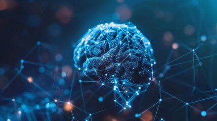 Aufkleber - Digital Brain Network Illustrating Advanced AI Technology