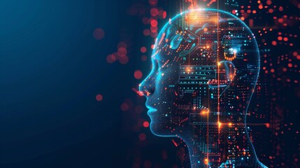 Aufkleber - Human Head Encased in Circuit Board