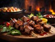 Beef Kabobs, beef skewers, marinated steak pieces to infuse with extra flavour and tenderise
