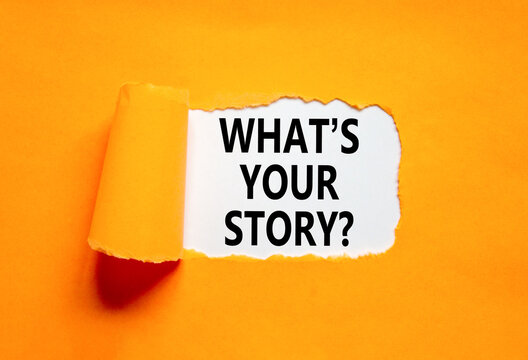 Storytelling and what is your story symbol. Concept words What is your story on beautiful white paper. Beautiful orange paper background. Business storytelling what is your story concept. Copy space.