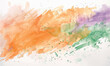 abstract watercolor background with  splashes violet orange green 
