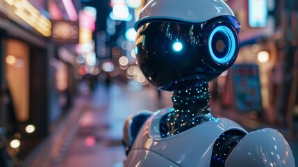 Poster - Robot Standing on City Street
