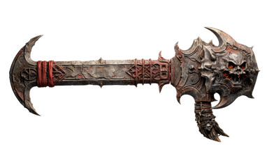 Wall Mural - A large metal sword adorned with a menacing skull symbol