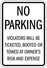 Sticker - Parking auto boot warning sign