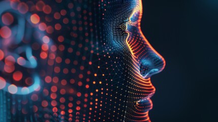 Leinwandbilder - Digital Human Profile Representing Artificial Intelligence