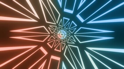 Wall Mural - modern colorful abstract shape tunnel looping background