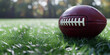 American football isolated on top of green grass