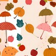 Colorful Fruits and leaves Boho Seamless Pattern