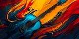 Fototapeta Kosmos - stock image of a guitar on a simple isolated background, and an image