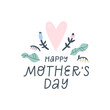 Happy Mother's Day greeting card design with handwritten text.