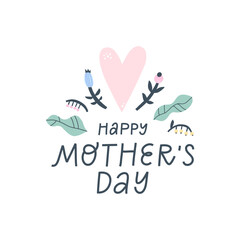 Wall Mural - Happy Mother's Day greeting card design with handwritten text.