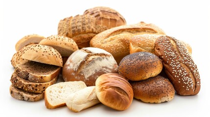 Wall Mural - Isolated bread with a white background