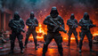© AMERO MEDIA - Terrorists carrying out an attack with their weapons