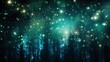 a blurry image of a green and blue background with small stars 