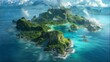 Misty Archipelago with Lush Green Islands