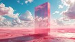 Pink Cloudscape A Vibrant, Futuristic Landscape Generative AI