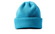 © yousaf - A vibrant blue beanie hat rests peacefully on a pristine white background