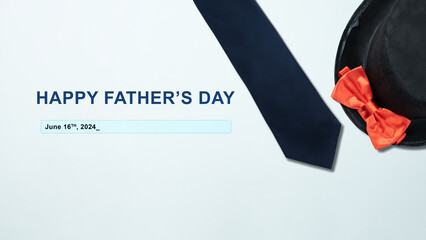 Sticker - Black hat and red bow tie with a Happy Father's Day message