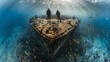 © sergio - Two scuba divers are standing on the side of a boat. Generative AI.