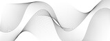 Fototapeta Do przedpokoju - Abstract gradient grey wavy flowing dynamic smooth curve lines background. Digital future technology concept, presentation, web design, cover, web, texture, technology, science, data, music, magazine.