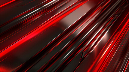 Luminous red streaks against a backdrop of sleek metal, abstract , background