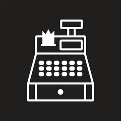 Sticker - cash register icon vector