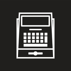 Sticker - cash register icon vector