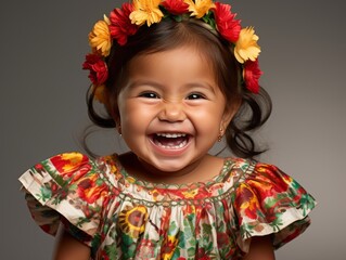 Wall Mural - Little Girl Wearing Flower Crown