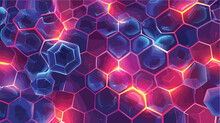 Cell Tissue Honeycomb Abstract Neon Seamless Vector Background