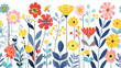 Colorful flower flat design spring illustration flat