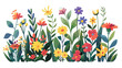 Colorful flower flat design spring illustration flat