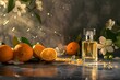 Elegant Perfume Bottle Photography in Studio with Orange Blossoms