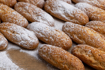 Wall Mural - delicious sweet cookies with sugar on the table